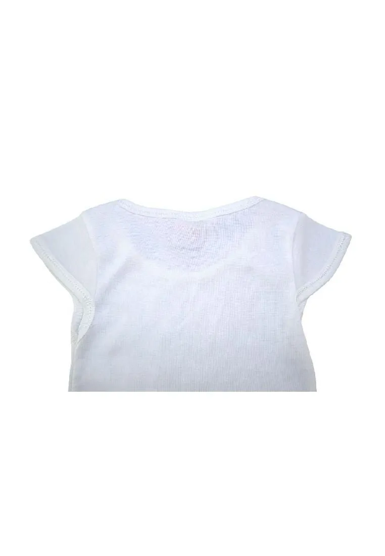 3 piece Plain Round Neck Short Sleeve Blouse