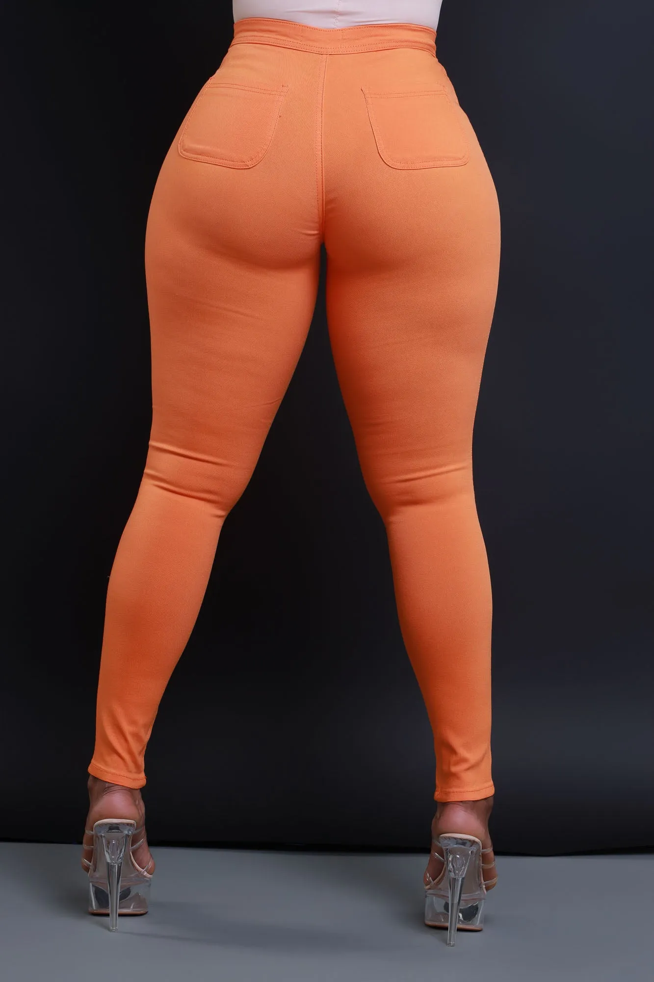 $5 Super Swank High Waist Stretchy Jeans - Orange