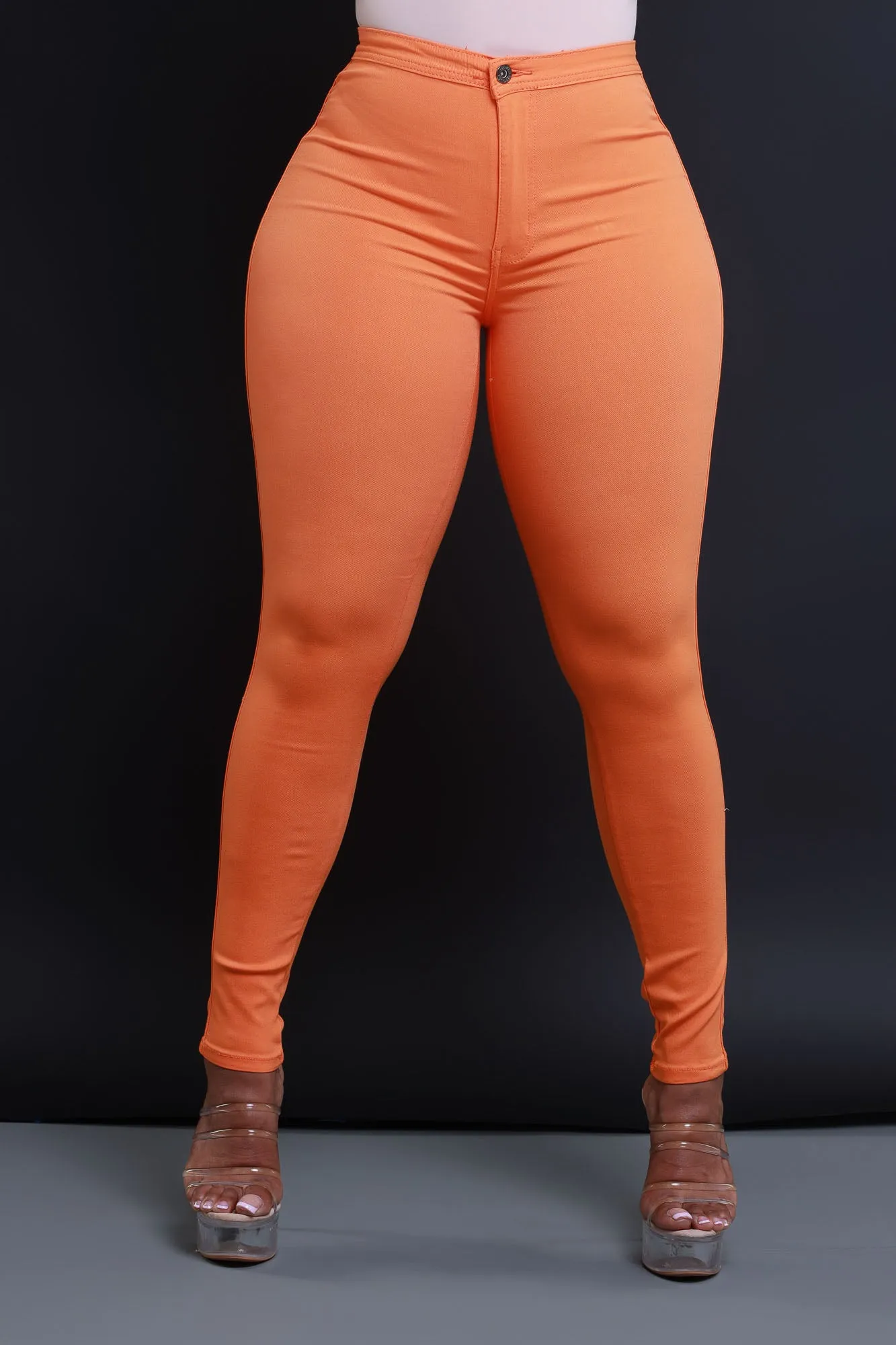 $5 Super Swank High Waist Stretchy Jeans - Orange