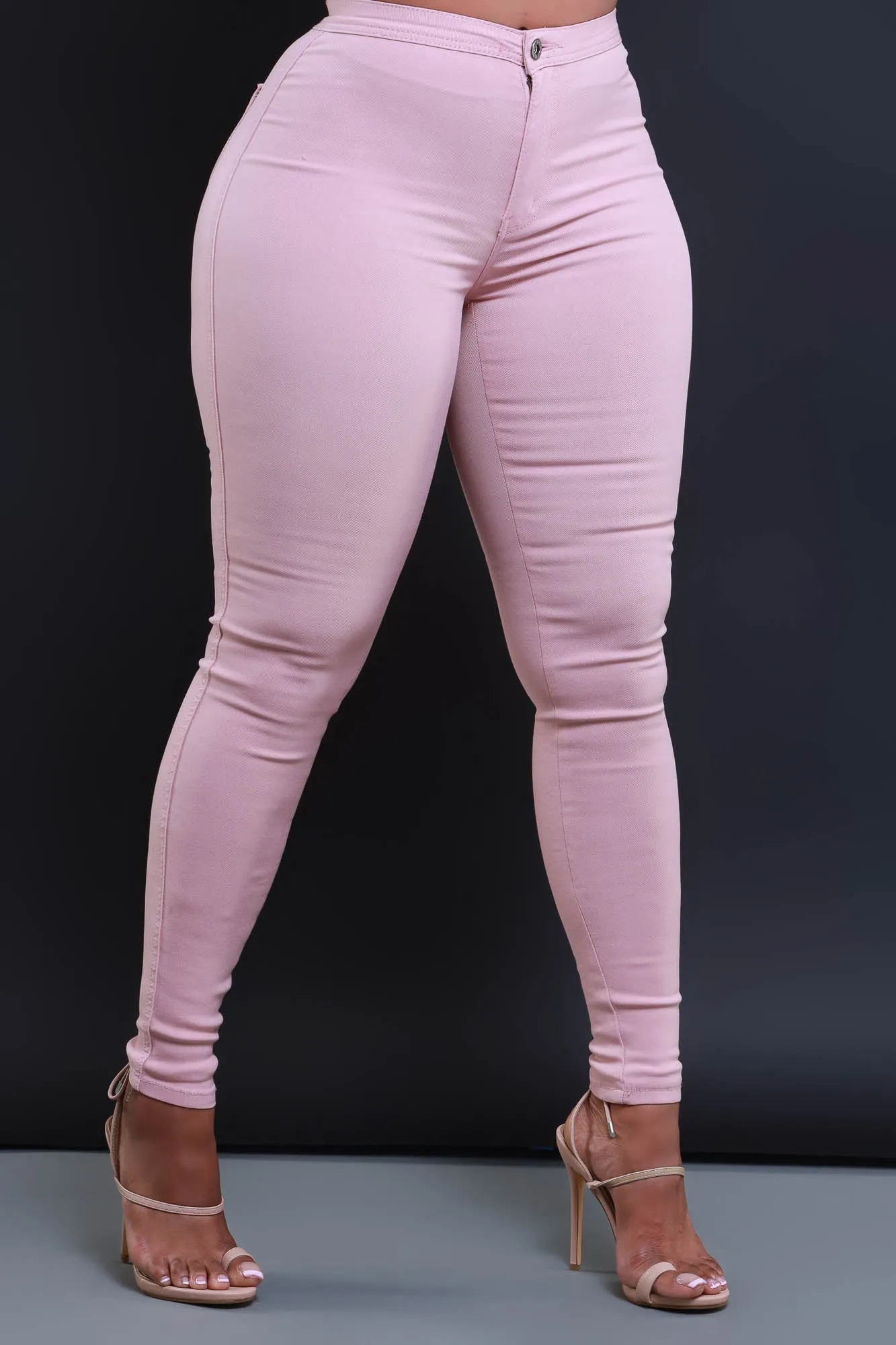 $5 Super Swank High Waist Stretchy Jeans - Pink