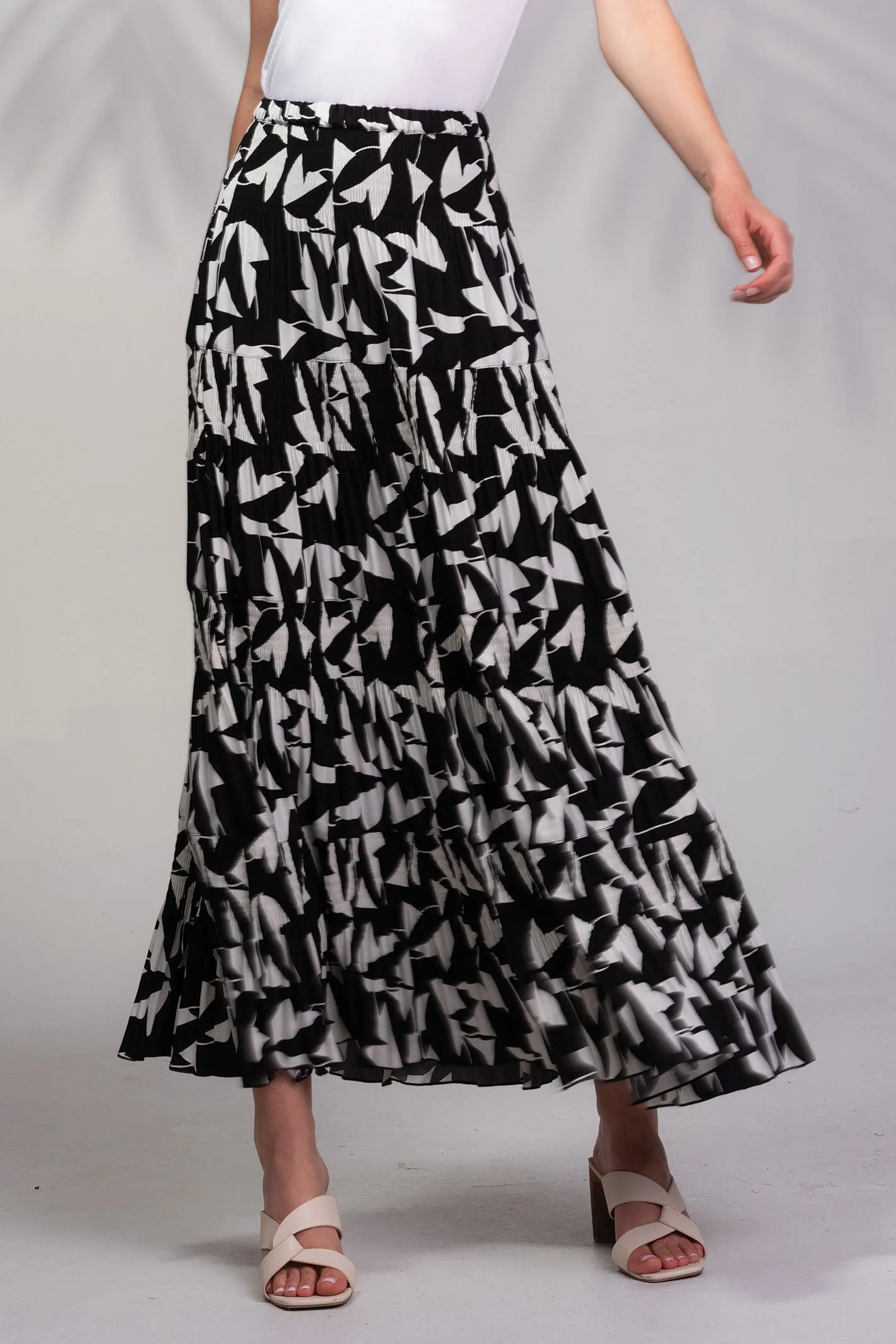 Alison Sheri Skirt Black White Midi Print Skirt A45258