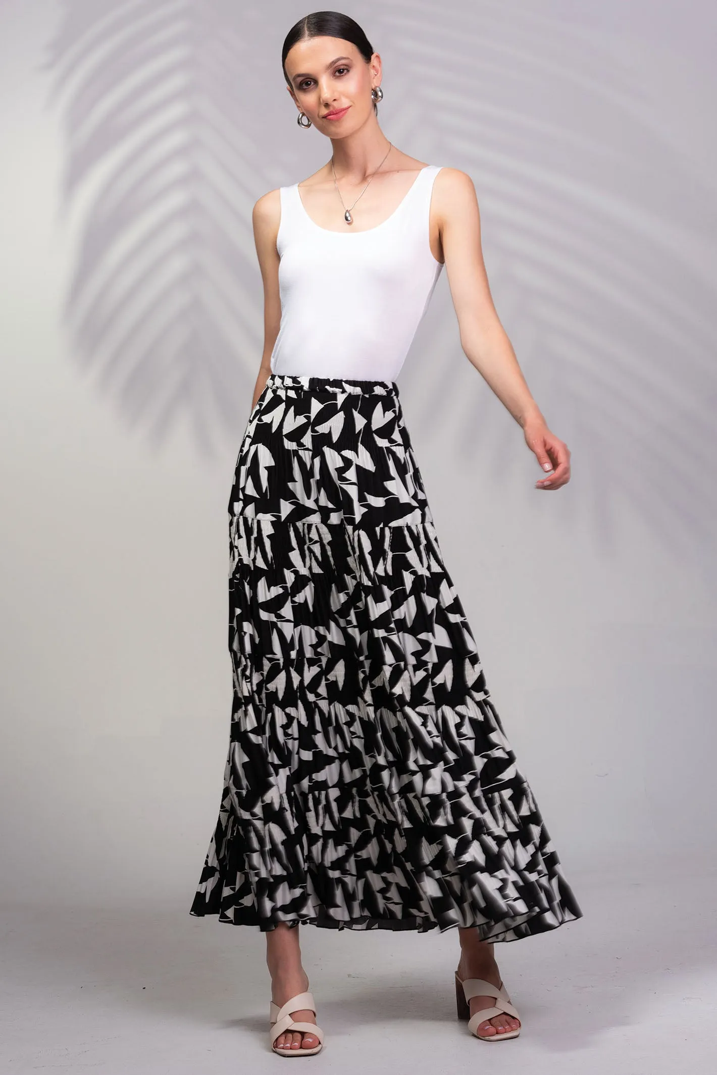 Alison Sheri Skirt Black White Midi Print Skirt A45258