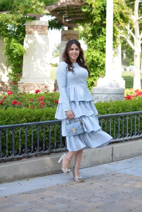 Amalfi Sky Blue Ruffled Dress