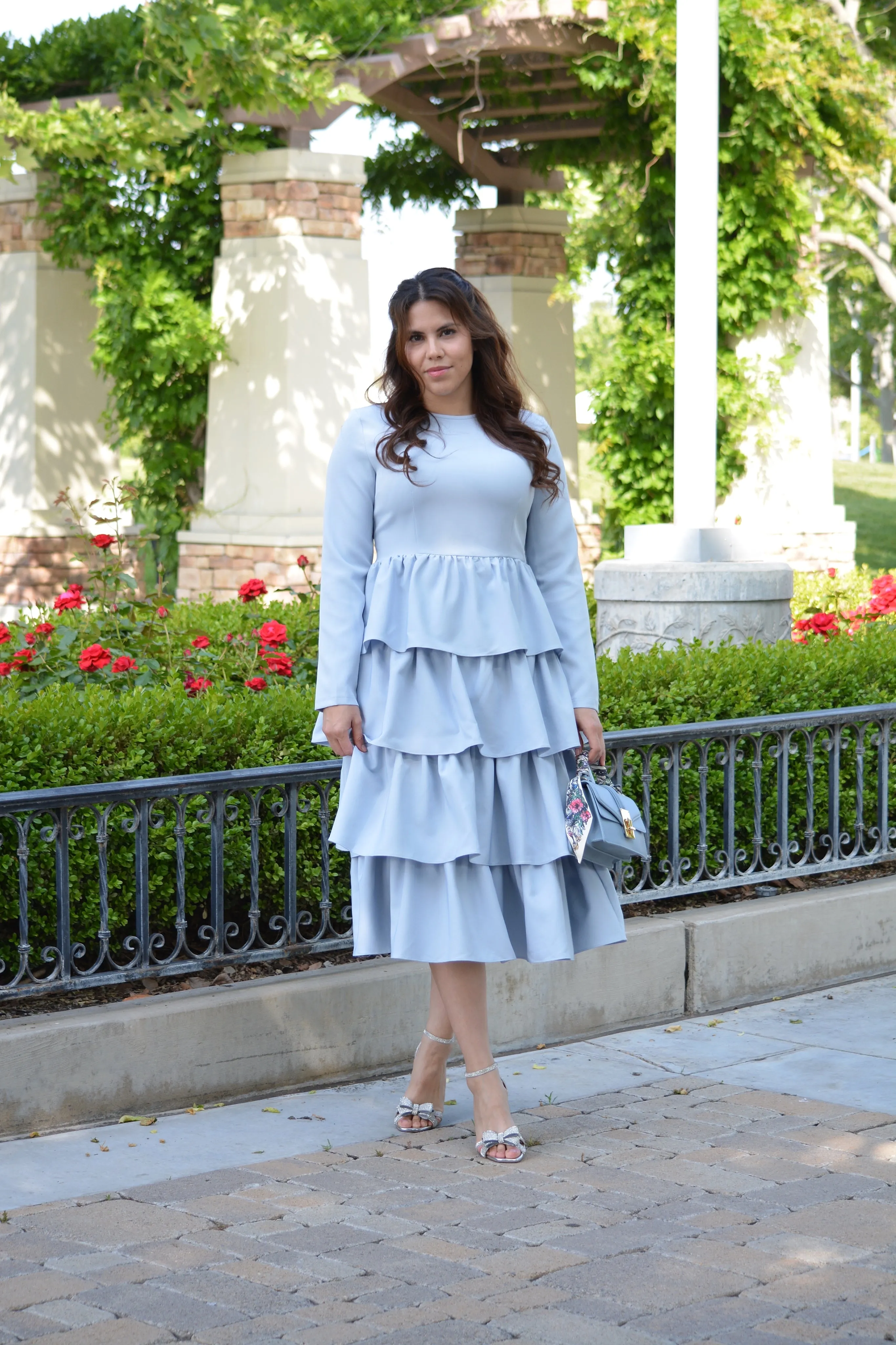 Amalfi Sky Blue Ruffled Dress