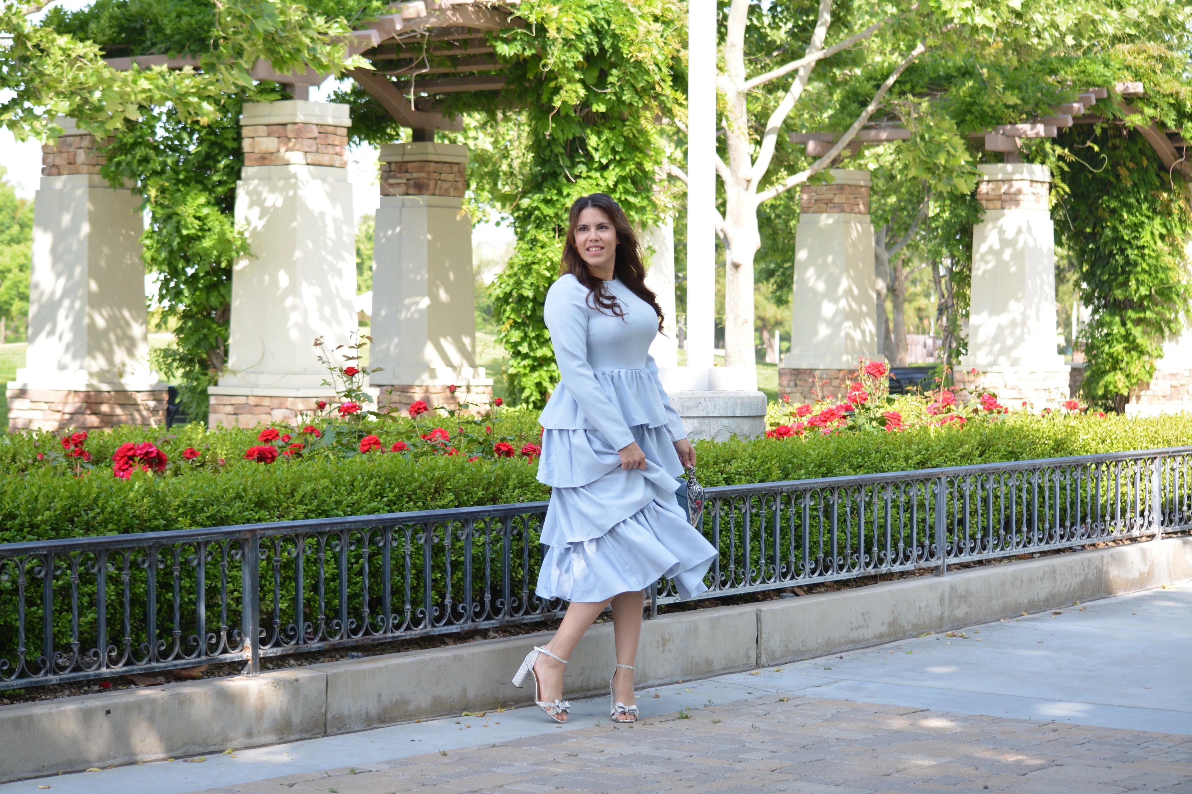 Amalfi Sky Blue Ruffled Dress