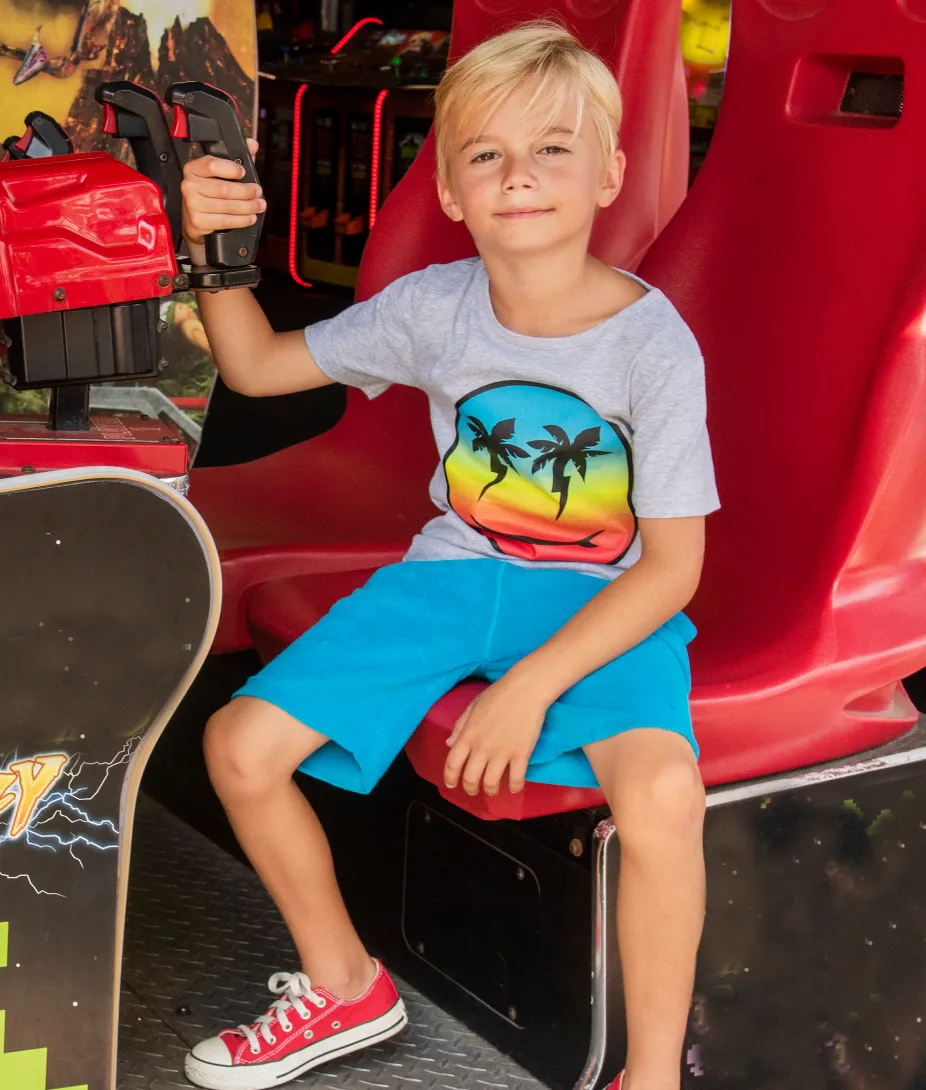 Appaman - Boys Happy Surfing Tee in Heather Mist