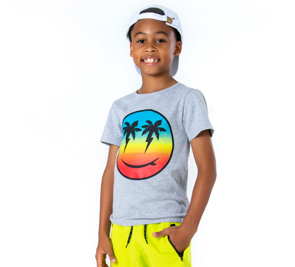 Appaman - Boys Happy Surfing Tee in Heather Mist