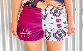 AZTEC Maroon- kids Soft Footy Shorts