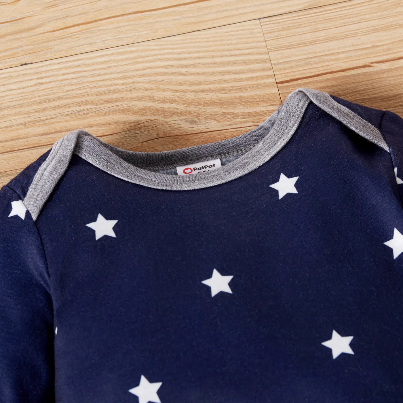 Baby Boy All Over Striped/Star Print Long-sleeve Jumpsuit