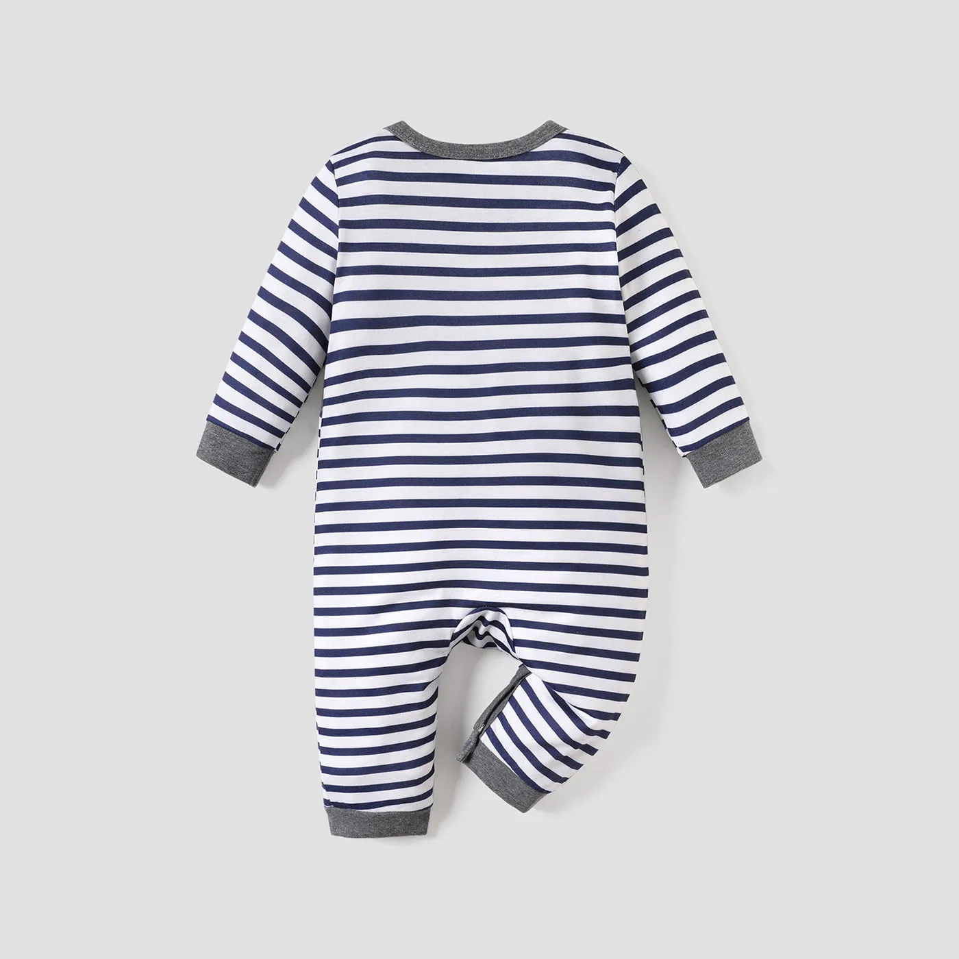 Baby Boy All Over Striped/Star Print Long-sleeve Jumpsuit