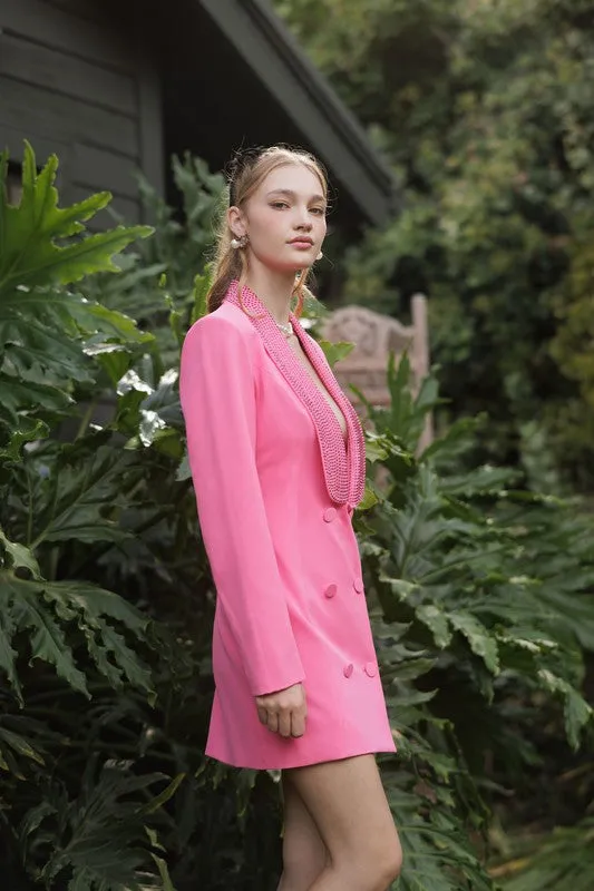 Barbie Pink Embellished Blazer Dress