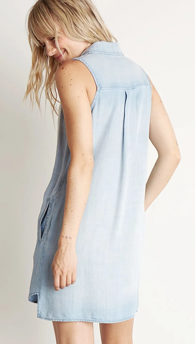 Bella Dahl Sleeveless A-Line Dress Light Mist Wash