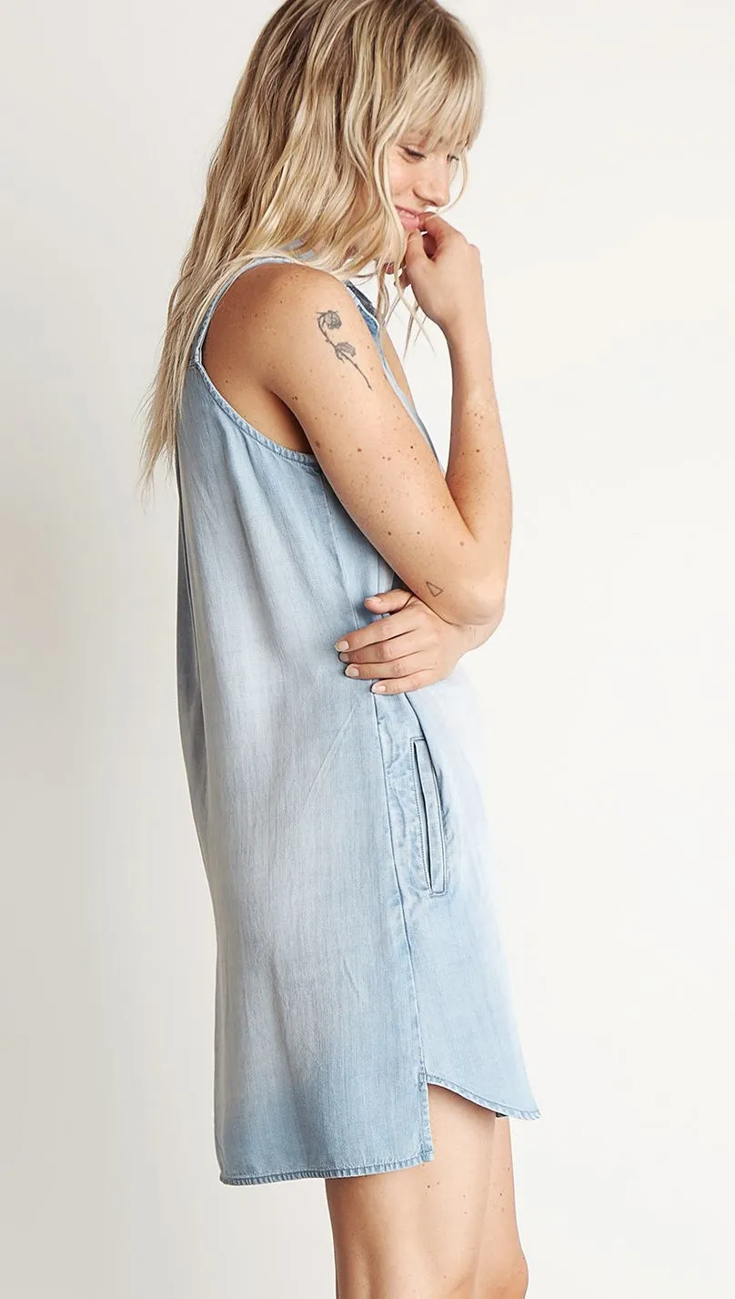 Bella Dahl Sleeveless A-Line Dress Light Mist Wash