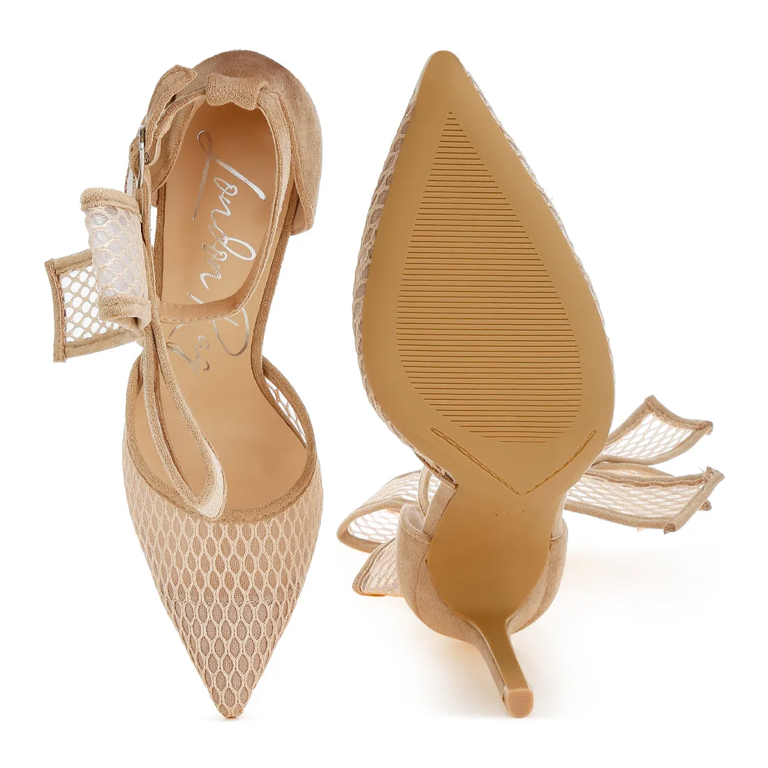 Big Bow Detail Stiletto Sandals