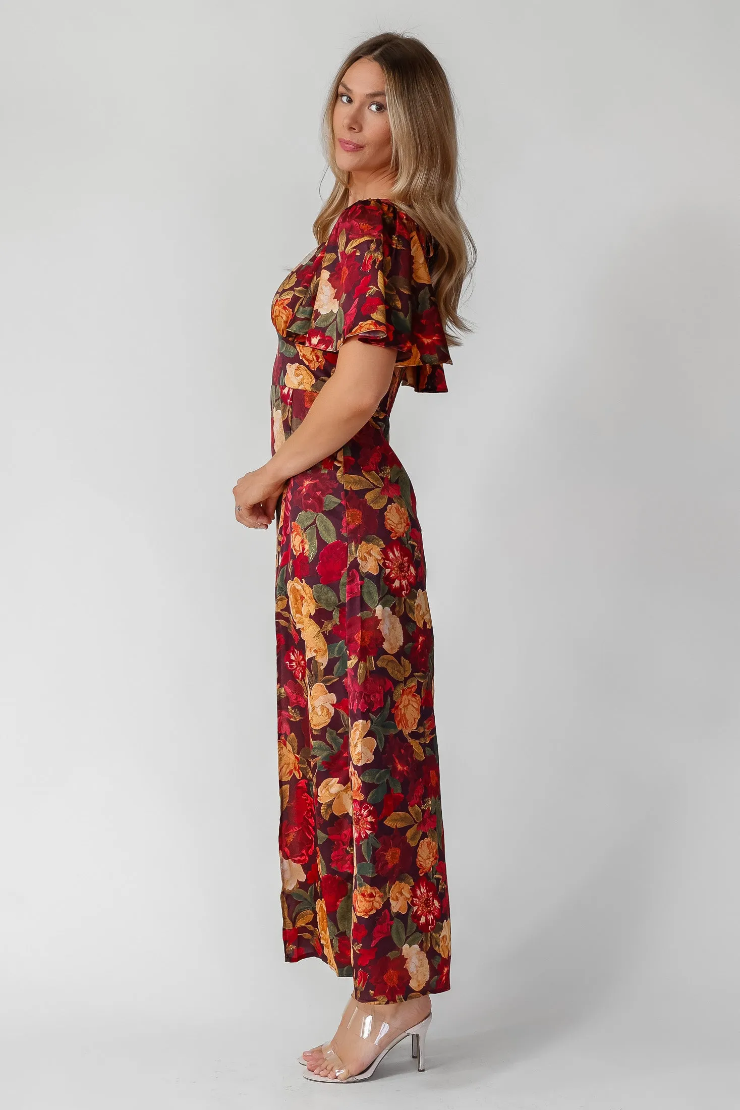 Birdie Burgundy Floral Maxi Dress - Final Sale