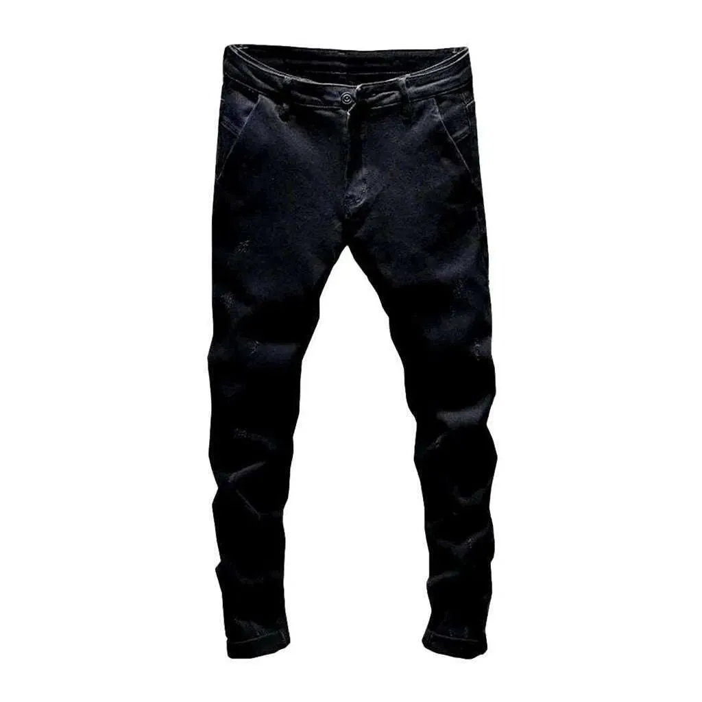 Black skinny stretchy men's jeans