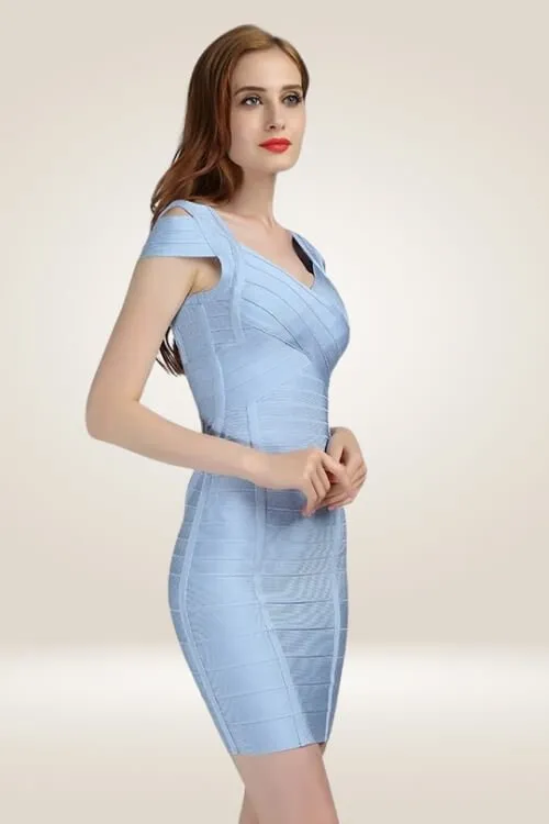 Body Contour Light Blue Bandage Dress