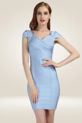 Body Contour Light Blue Bandage Dress