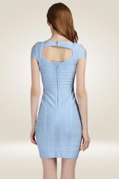 Body Contour Light Blue Bandage Dress