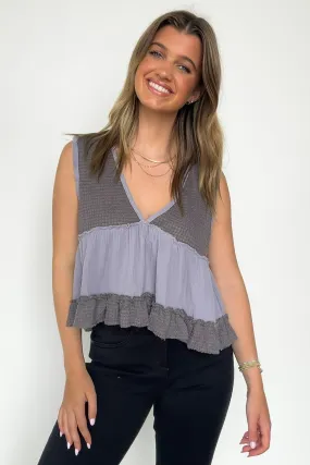 Breeze By V-Neck Ruffle Tank Top - FINAL SALE