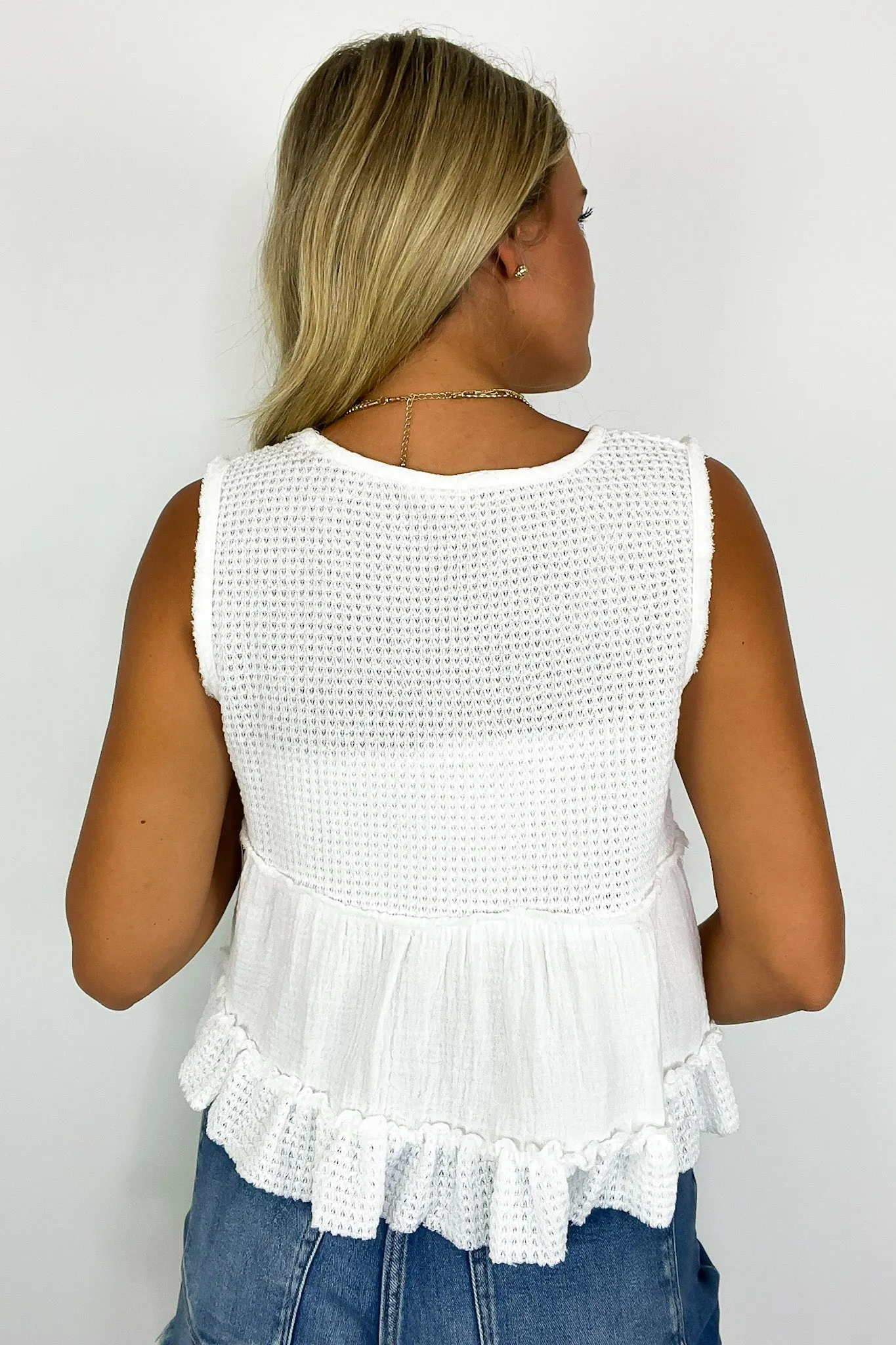 Breeze By V-Neck Ruffle Tank Top - FINAL SALE