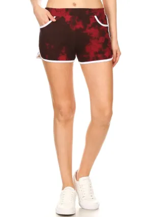 Burgundy & Black Tiedye Super Soft Short