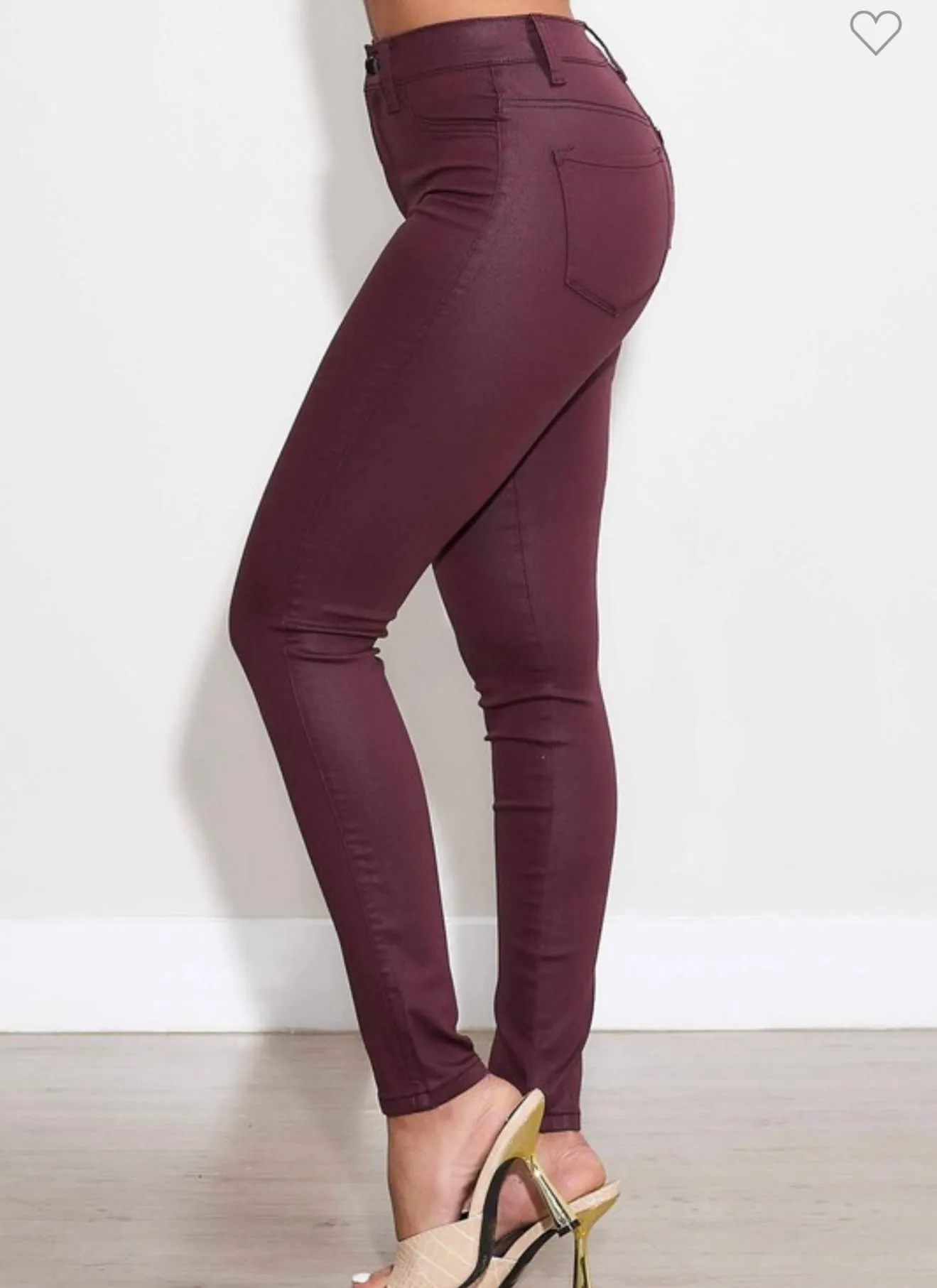 BURGUNDY STRETCHY SKINNY JEANS