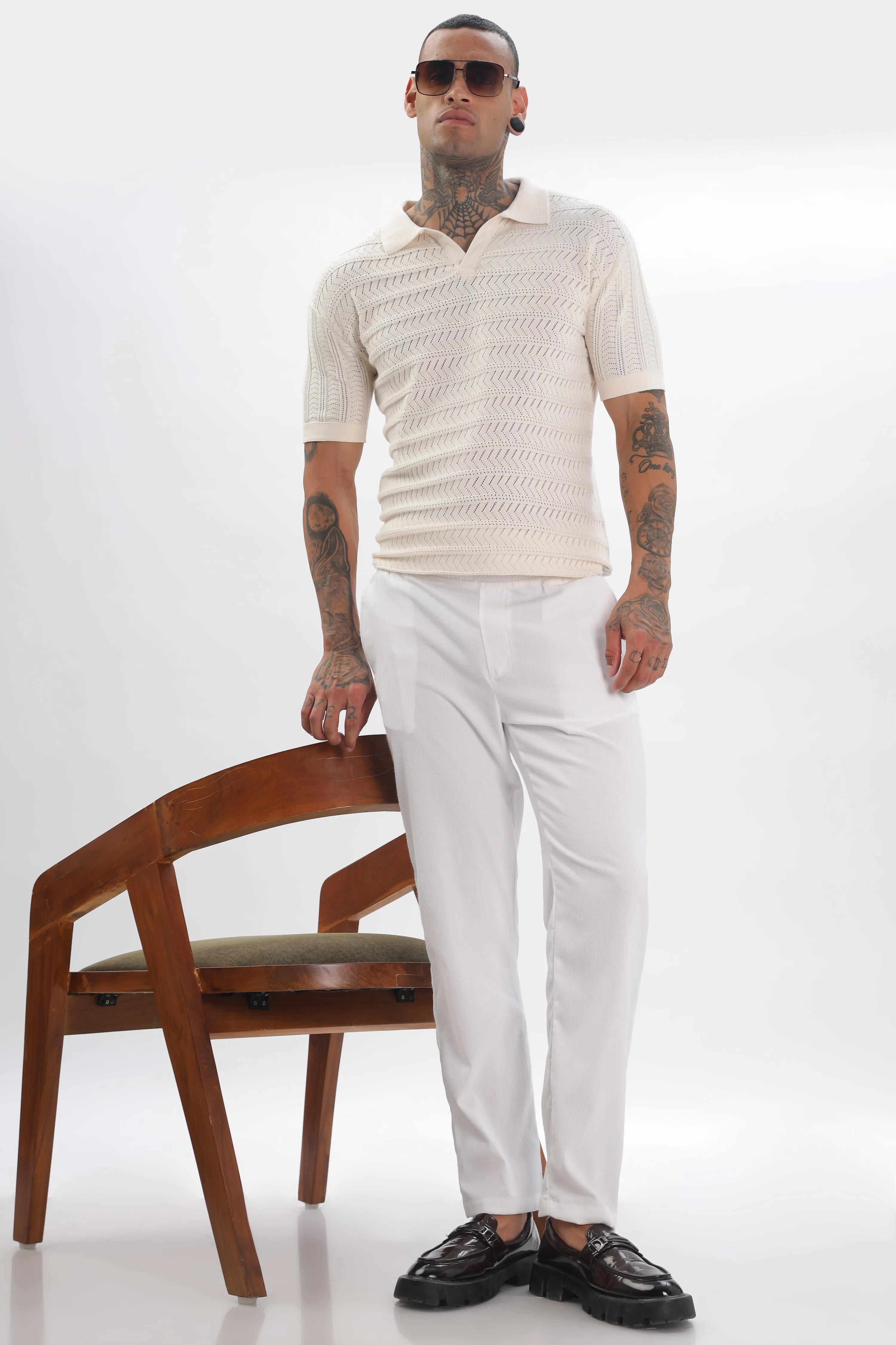 Chevron Classic Cream  Polo T-shirt