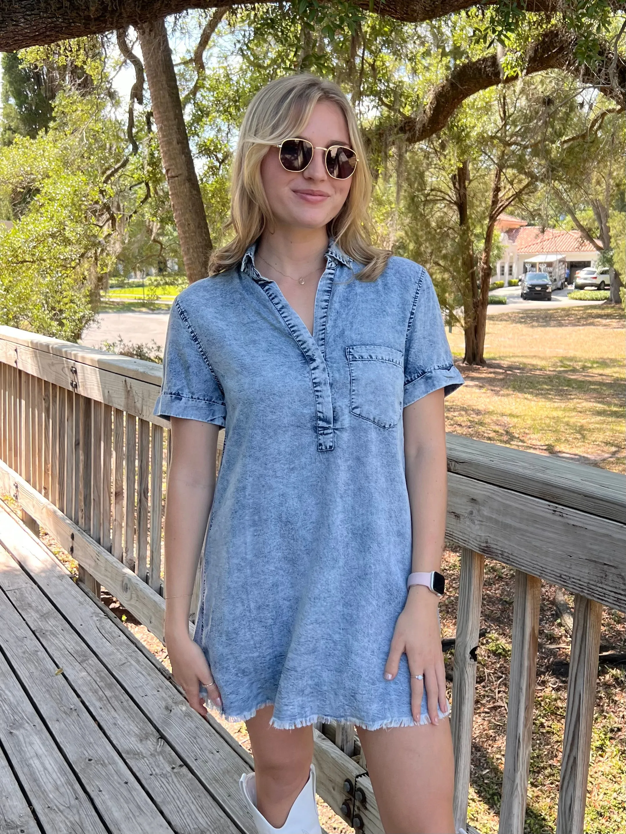 DAKOTA SHIRT DRESS IN DENIM