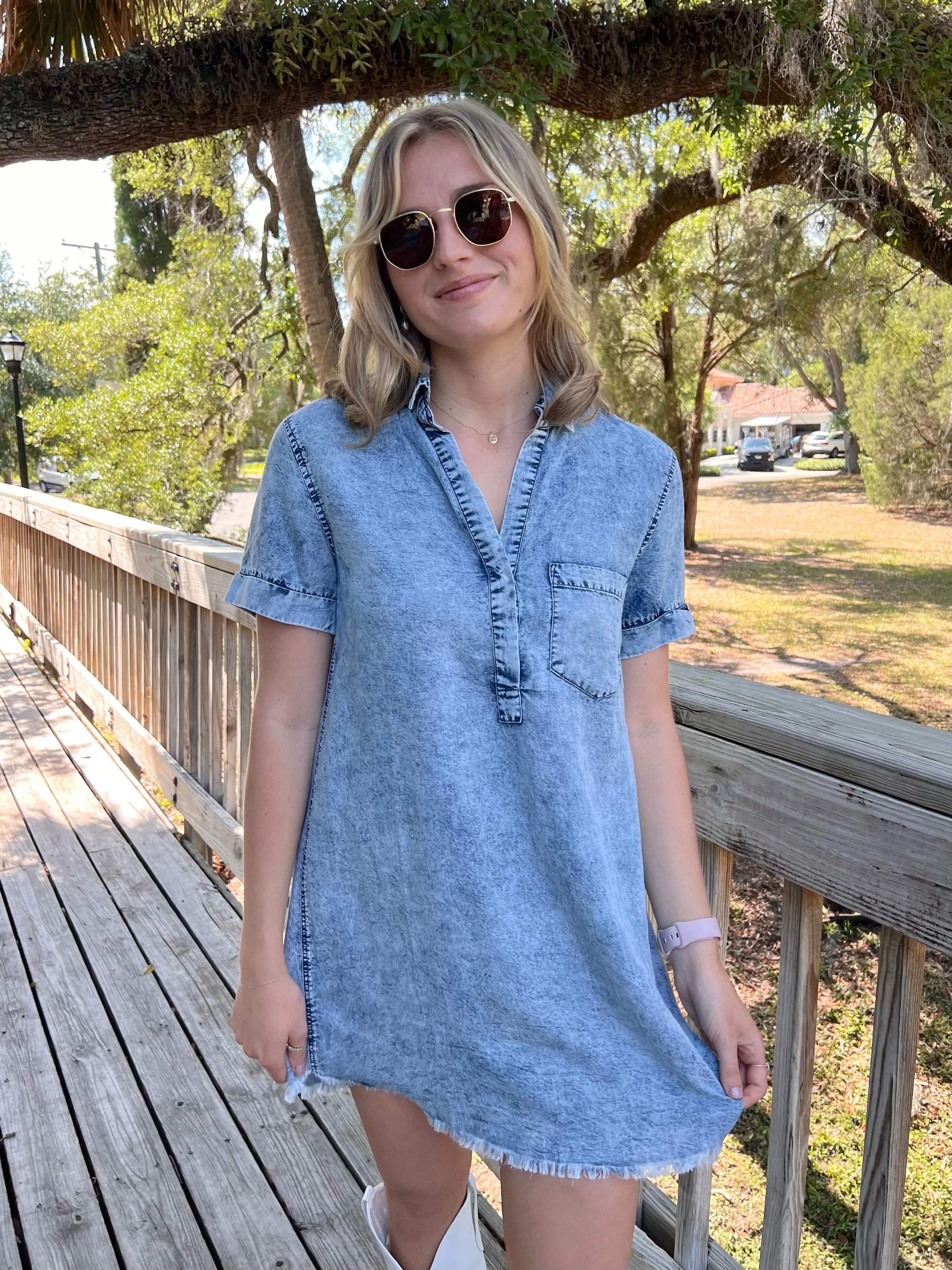 DAKOTA SHIRT DRESS IN DENIM