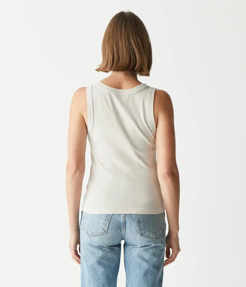 Elodie Cropped Scoop Neck Tank | White, Cement, Rose