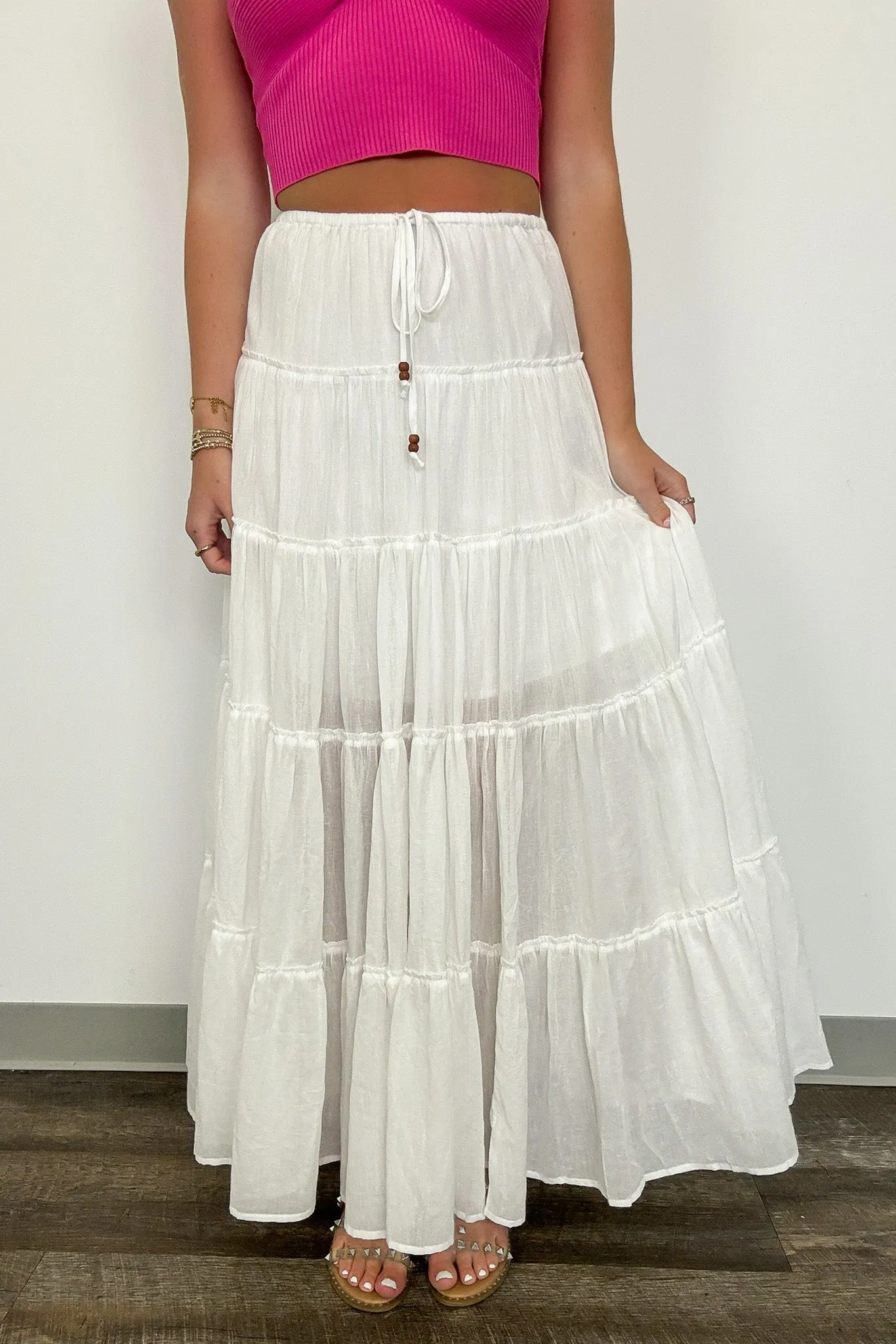 Endlessly Darling Drawstring Tiered Maxi Skirt - FINAL SALE