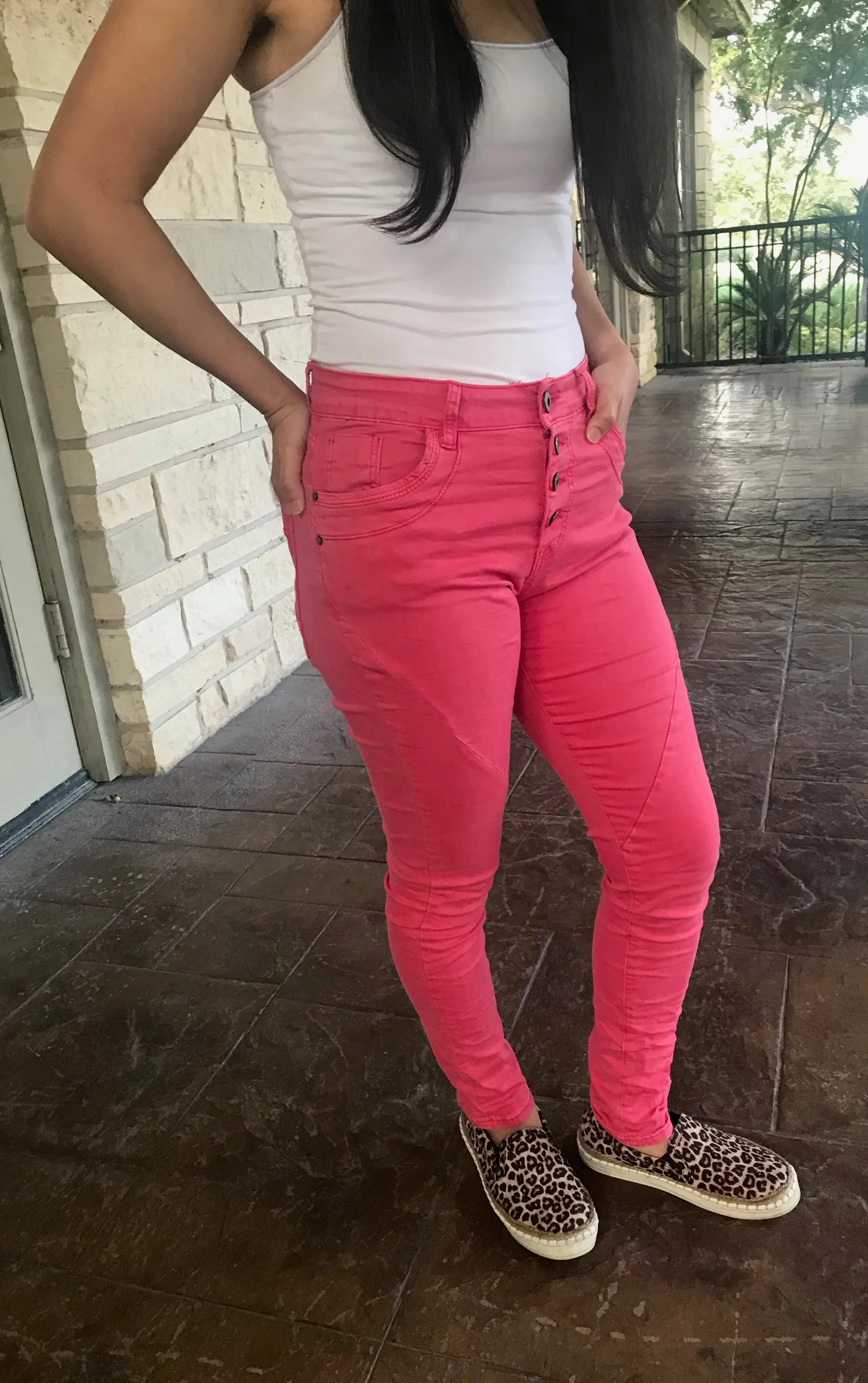 Fuschia Stretchy Jeans