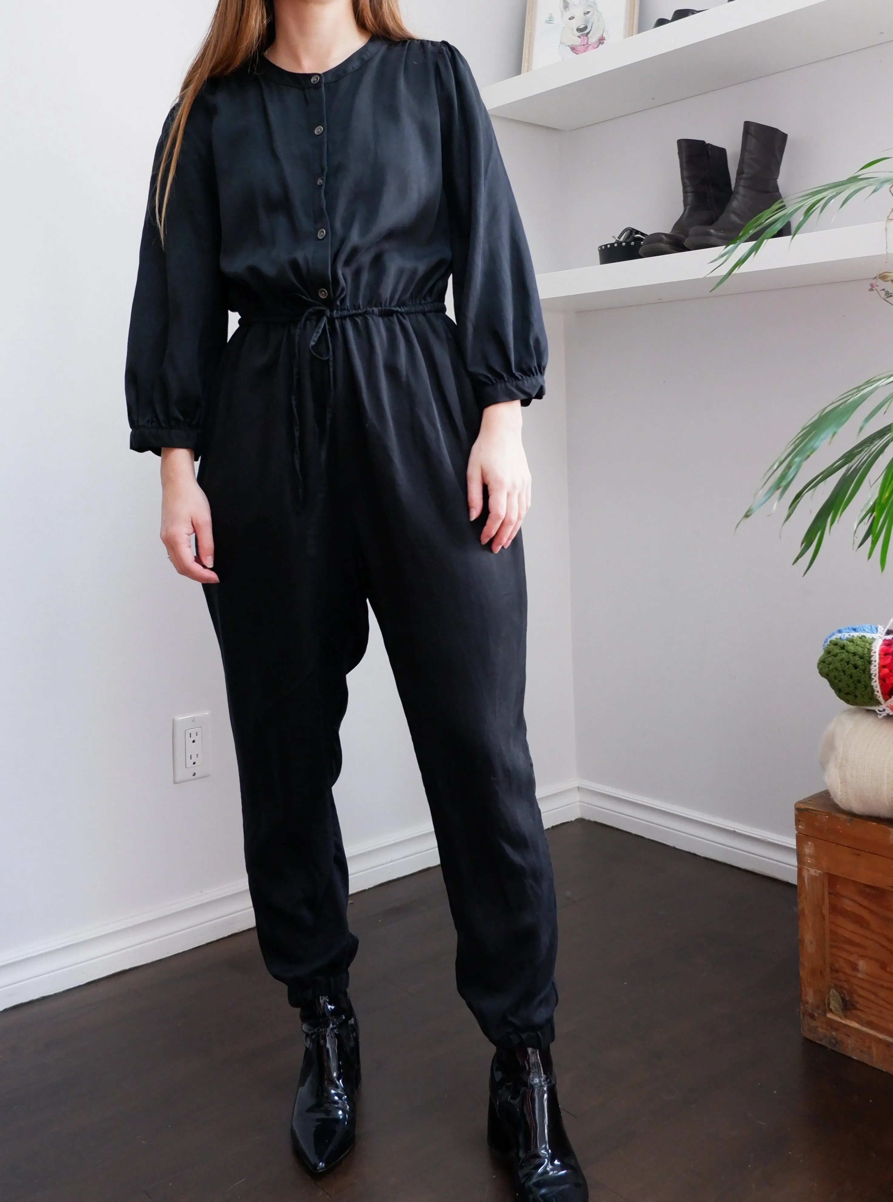 GAP Black Lyocell Jumpsuit - M