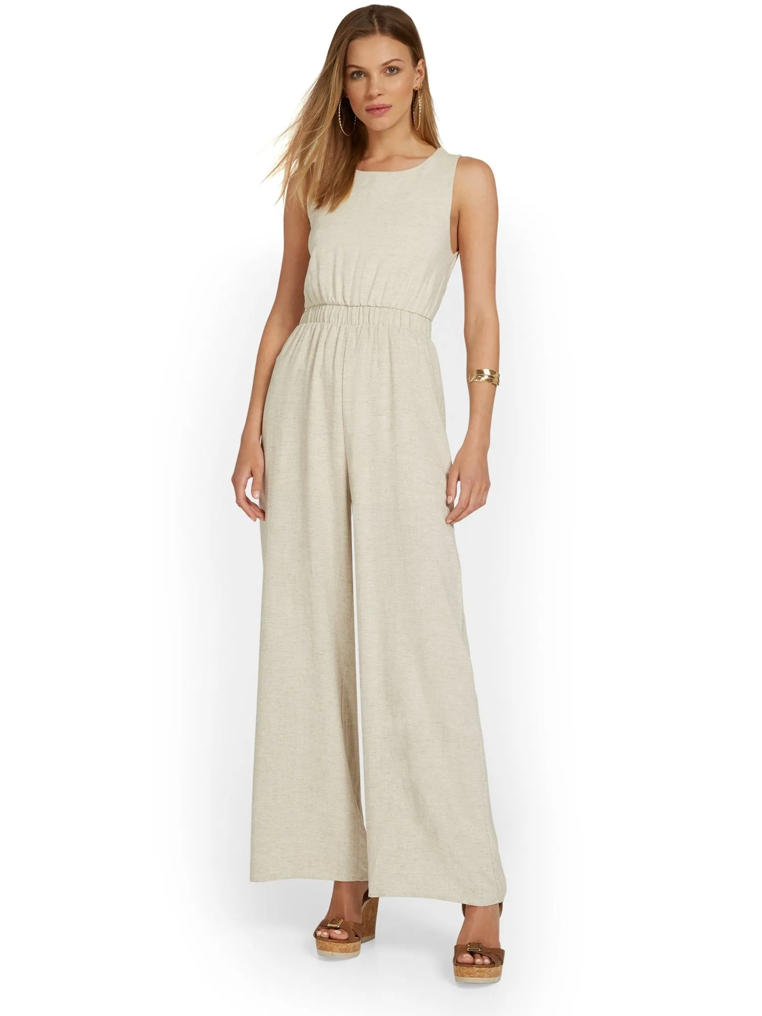 Gilli Linen-Blend Open-Back Jumpsuit - Brands We Love