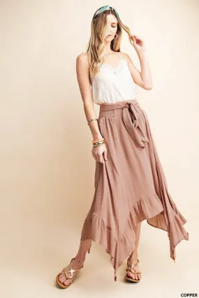 Handkerchief Hemline Skirt - Copper