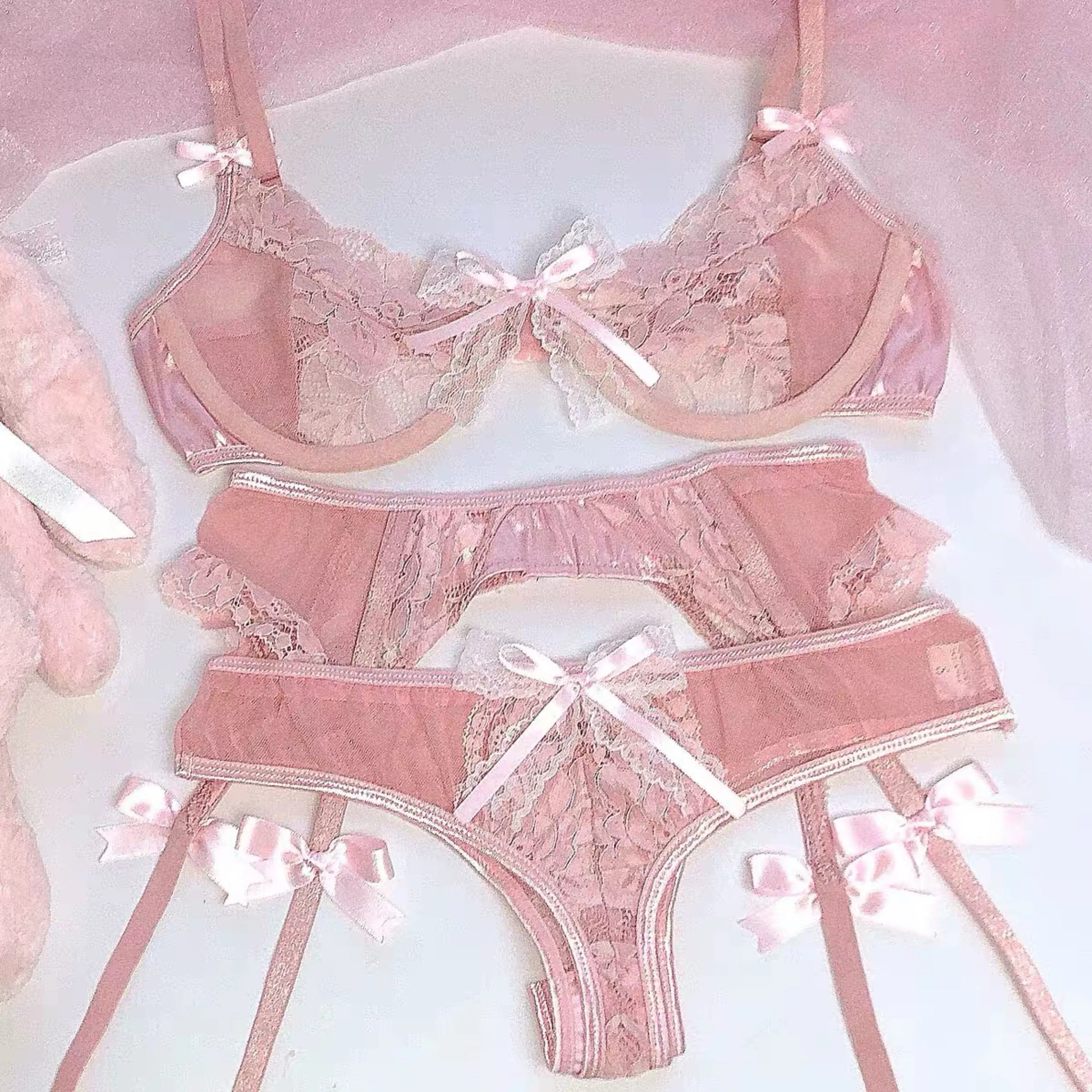 [Handmade Lingerie] Soft Rose Lingerie Set