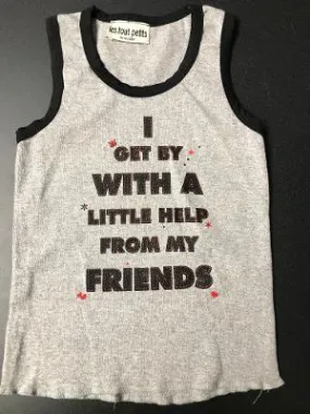 HEATHER/ BLACK FRIENDS TANK TOP