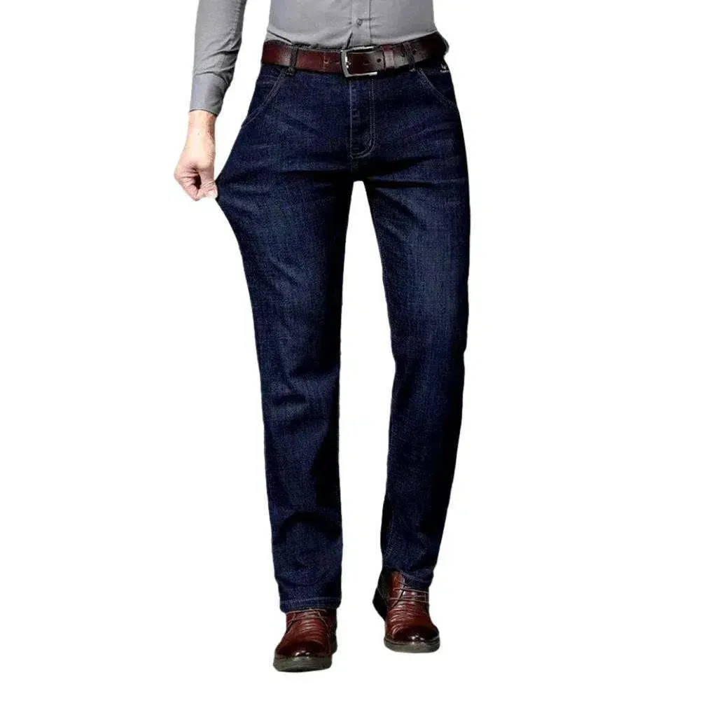 High-waist men's stretchy jeans