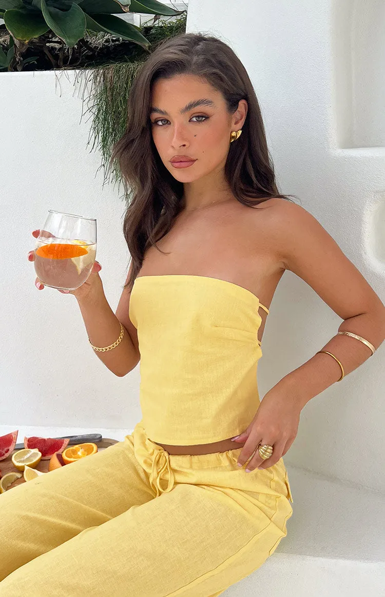 Ibiza Yellow Strapless Top