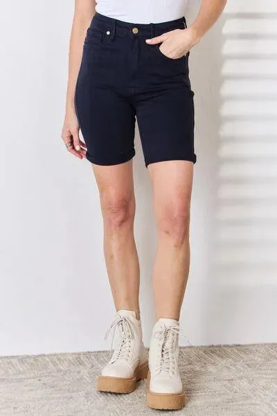 Judy Blue High Waist Tummy Control Bermuda Shorts