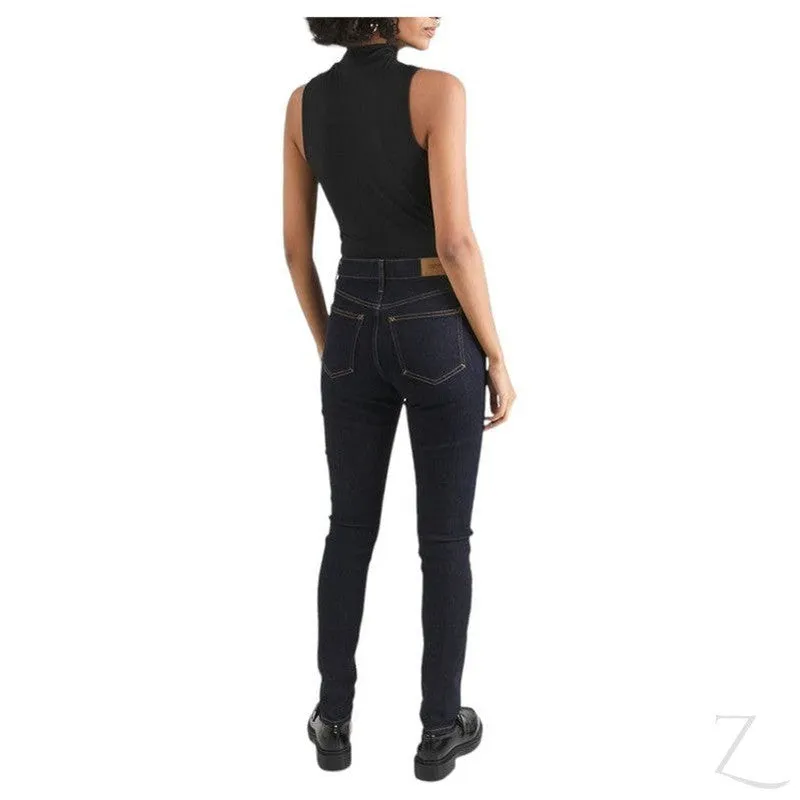 Ladies High Waist Super Strong Stretchy Skinny Denim Jeans | Plain | "Roo"