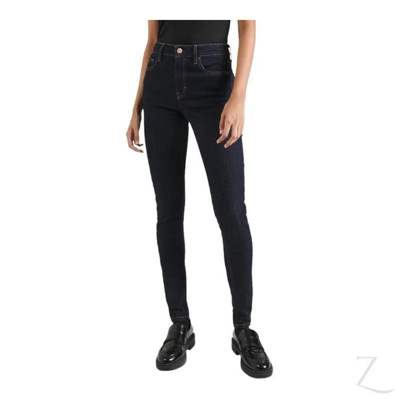 Ladies High Waist Super Strong Stretchy Skinny Denim Jeans | Plain | "Roo"