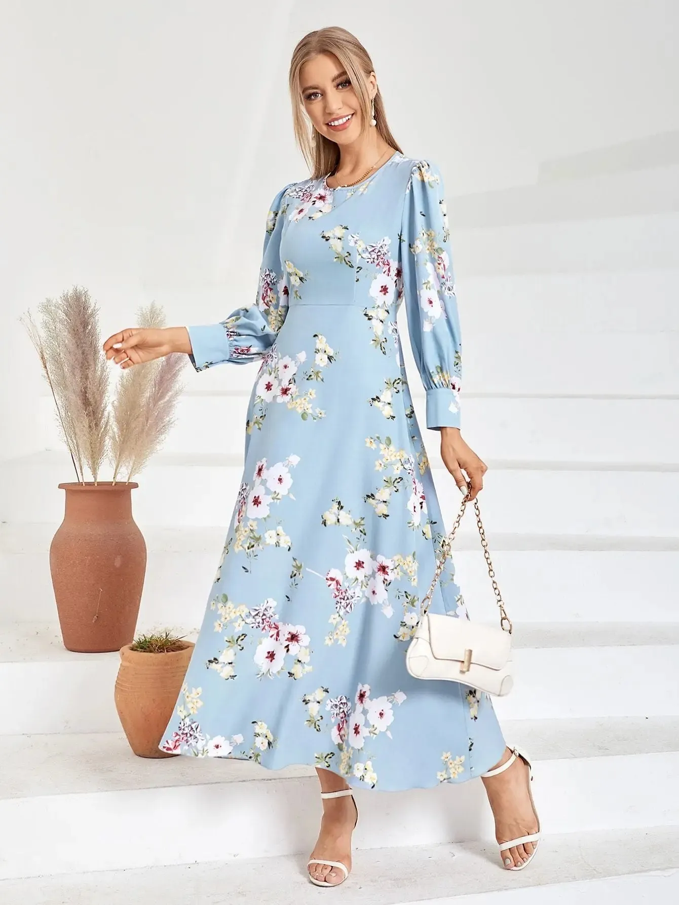 Light Blue Floral Dress