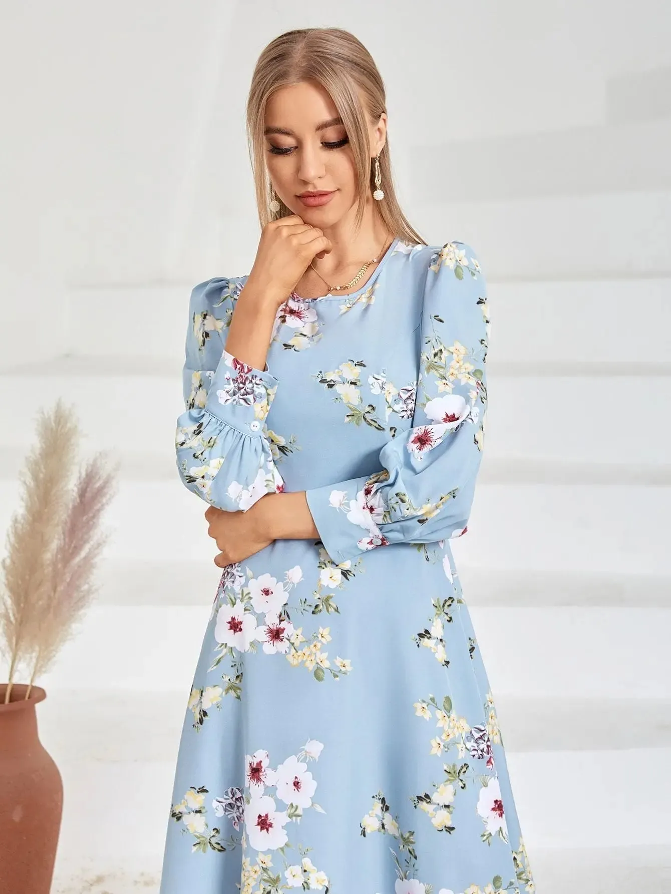 Light Blue Floral Dress