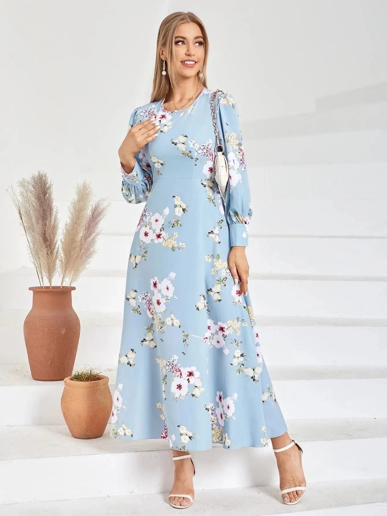 Light Blue Floral Dress