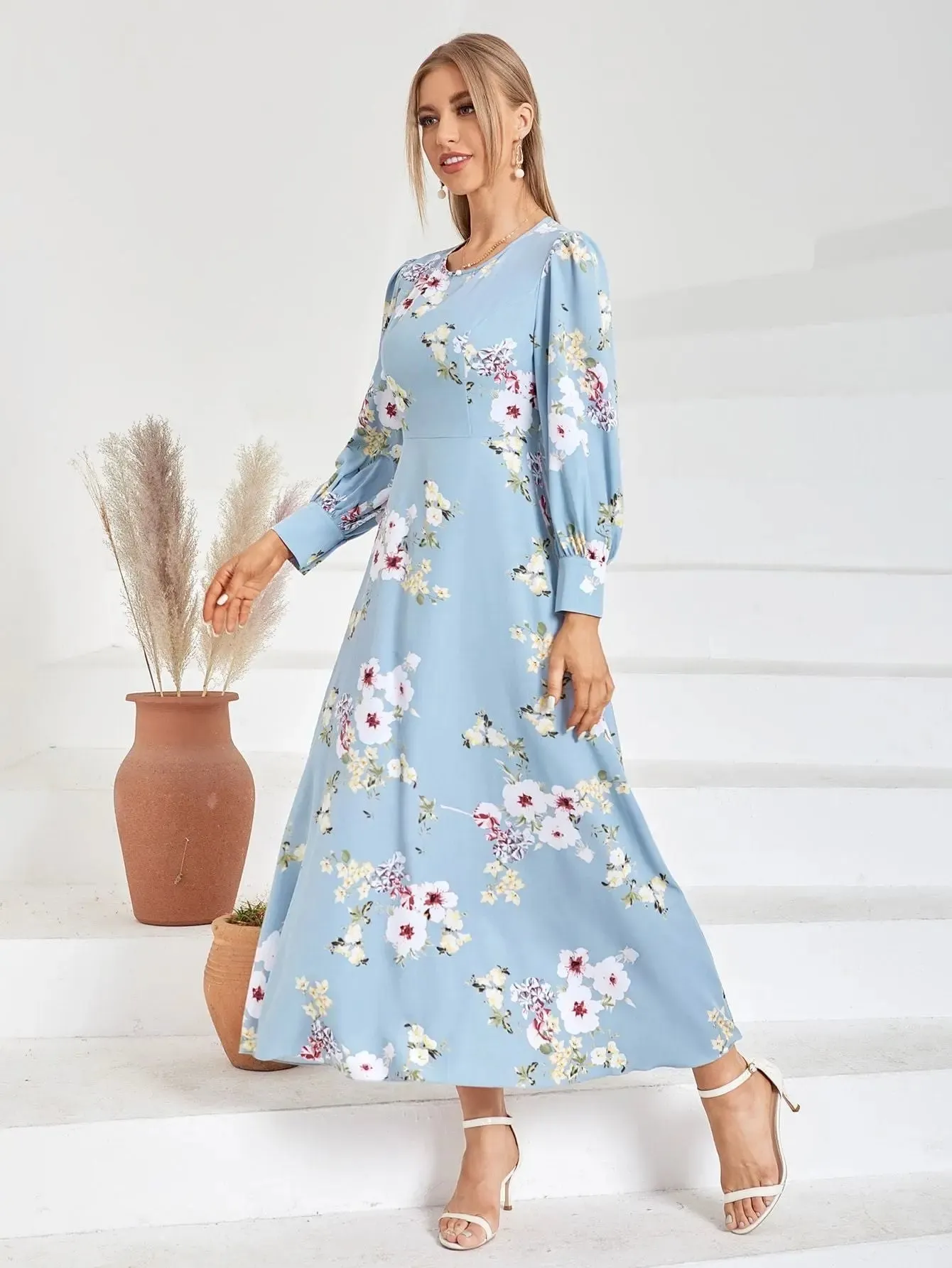 Light Blue Floral Dress