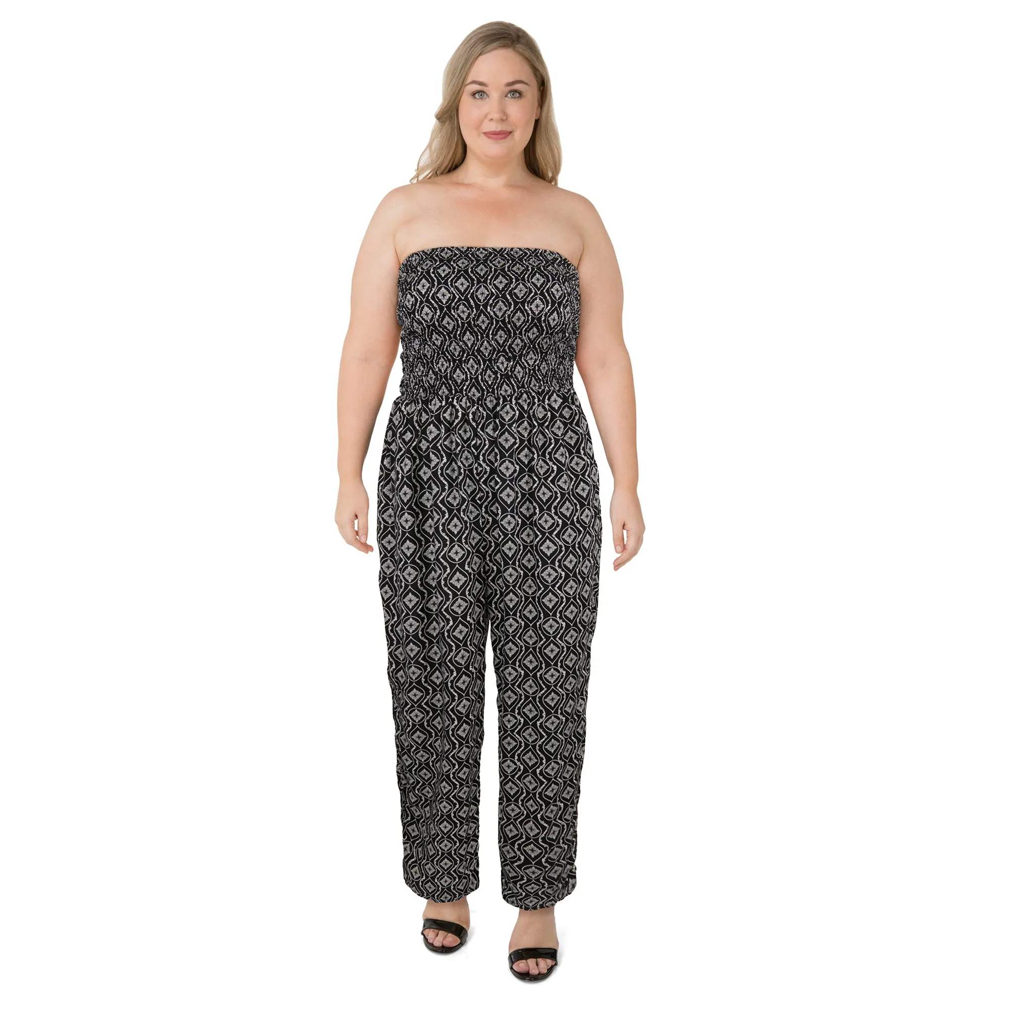 lily morgan Women's Plus Bandeau Jumpsuit