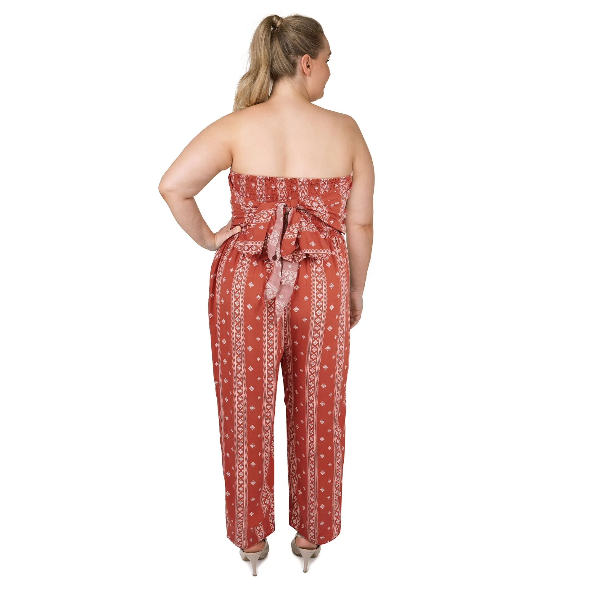 lily morgan Women's Plus Bandeau Jumpsuit