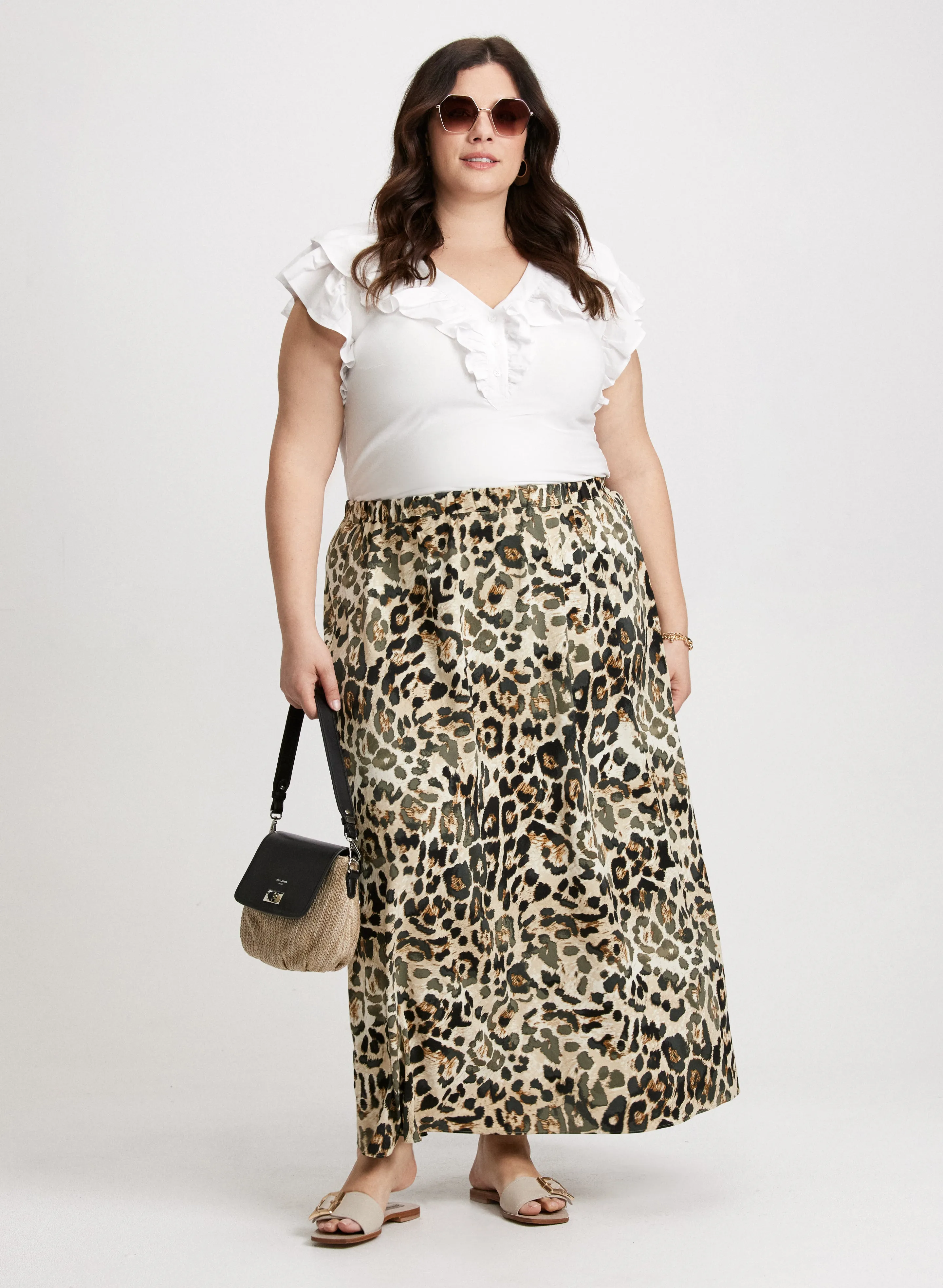 Long Leopard-Print Skirt